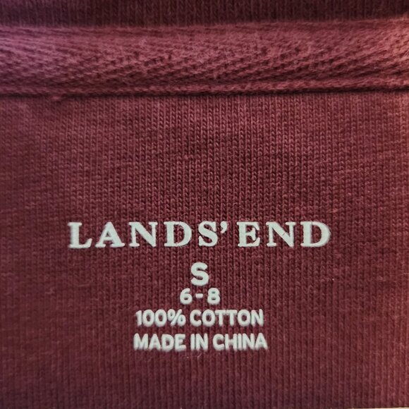 Lands'End Small Maroon Women's Full Zip Up Sweatshirt with Pockets - Picture 3 of 12